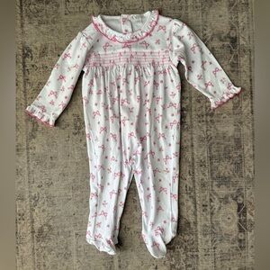 Kissy Kissy Blooming Bows Pink Footie Size 6-9 Months